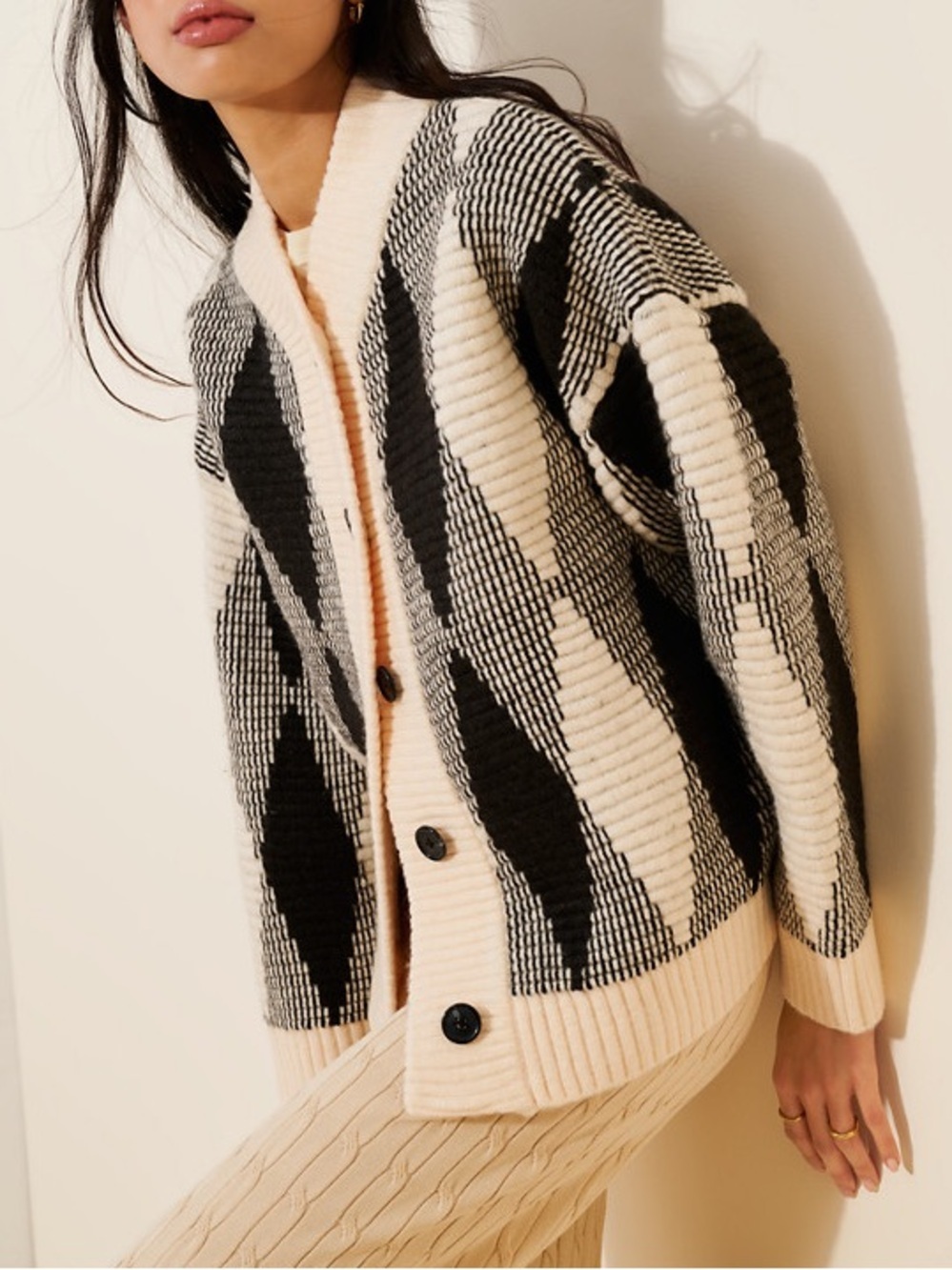 Varley Nancy Wool Blend Jacquard Knit Sweater Jacket
Size M - Picture 9 of 13